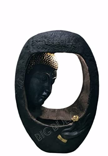 Image of Buddha Face Fiber Indoor Outdoor Fountain with Led Lights for Home Decor and Office Decoration Or Gifting (90 cm X 35 cm X 60 cm) (Buddha Face)