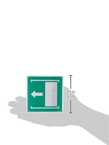 Viking Signs E034 safe condition door slides left to open Sign - 100x100mm - S10, Green/White - Image 4