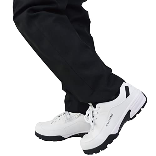 [Black Horse] BH-8103 防水機能付 ゴルフシューズ サイドファスナー付 メンズ スパイクレス 防滑ソール 2色(ブラック,ホワイト) (ホワイト, 25.5cm) 8枚目