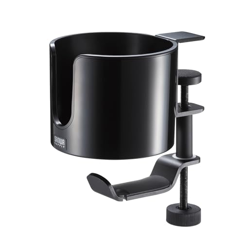 サンワサプライ ドリンクホルダー付きバッグハンガー PDA-STN76BK サンワサプライ ドリンクホルダー付きバッグハンガー PDA-STN76BK