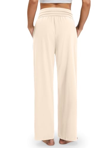 Image of Gracyoga Wide Leg Yoga Pants for Women Casual Loose Cozy Sweatpants High Waisted Lounge Pajama Flowy Pants With Pockets