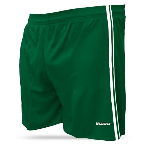 Vizari Athletic Shorts for Youth | Breathable Polyester Perfect for Soccer, Gym, Running, and Sports Play Forest Green
