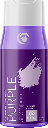 Purple Shampoo Blonde Hair Toner - Sulfate Free Shampoo for Color Treated Hair plus Blonde Shampoo for Brassiness and Yellow Tones - Hair Toner for Bleached Hair Made with Cleansing Natural Oils