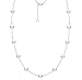 Sterling Silver Tin Cup Station Chain Freshwater Cultured Pearl Jewelry for Women 6-6.5mm 18 inch