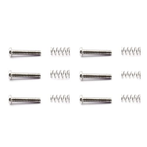 Musiclily Pro Metric M3x16mm Stainless Steel Saddle Intonation Screws and Springs Set for Import Strat Style Electric Guitar Tremolo Bridge,Original Color (Set of 6) - Image 3