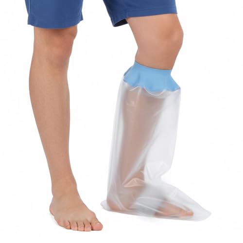 COMNICO Duschschutz Fuß Wasserdichter Duschtasche für Verbandschutz und Gipsschutz Dichter Abdichtung Wiederverwendbare Duschverband Wundduschen für Bein, Fuß, Knöchel Wunde