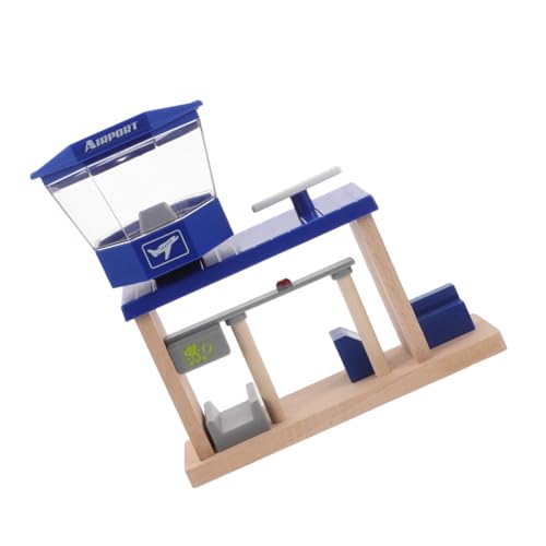 Rails et Station-Service Bois pour Circuit Aéroport Jouet Éveil Interactif TOYANDONA