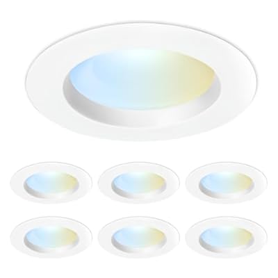 Feit Electric 5-6" LED Recessed Downlight, 120W Equivalent, Dimmable, 5CCT Selectable White, High Output, 90 CRI, 1290 Lumens, 45-Year Lifetime, LEDR56HO/6WYCA/6, 6 Pack