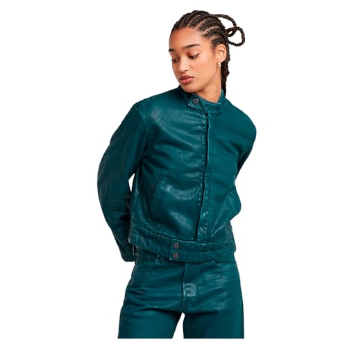 G-STAR Raw - Womens Short Moto Jacket, Color Worn in Hydraulics Cobler, Size: XX-Small