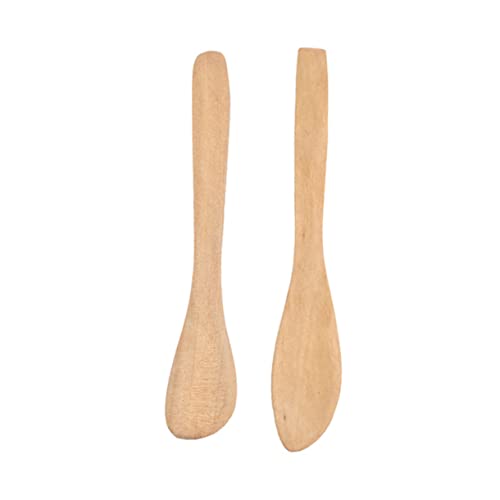 PRETYZOOM Wood Bread Knife Set 4-piece Japanese Style Natural Wood Multi-functional Kitchen Spatula for Butter Jam Spread
