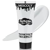 MEICOLY Cream Moonlight White Face Body Paint,2.37Oz Large Tube Water Based Full Body Paint for Adults and Kids,Professional Face Paint for Halloween Stage SFX Special Effects Cosplay Makeup