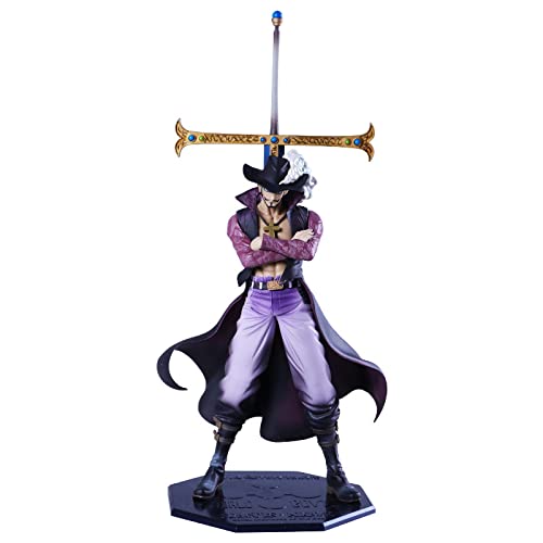 One Piece Dracule Mihawk Figure, 28 cm Mihawk PVC Anime Estatua de Debout Modelo Auto Oficina Juguete Decorativo para los Fans D'Anime