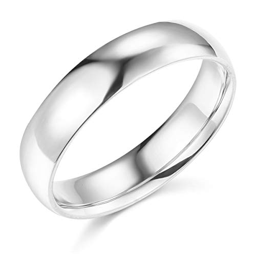 14k Yellow OR White Gold 5mm SOLID Plain Wedding Band - Main Image