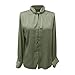 Women's Long Sleeve Satin Blouse, Keyhole Mock Neck Work Silk Shirts, Dressy Tops for Business Casual Office(Grey, S)