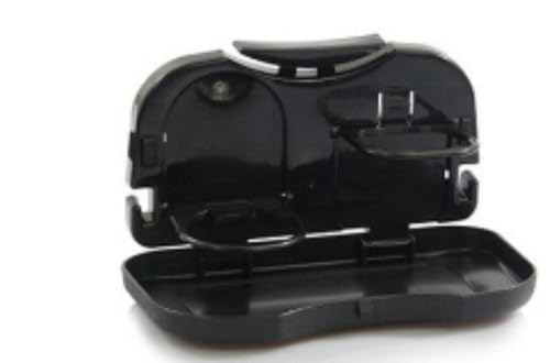 Farigrut ドリンクホルダー後部座席 リアシート トレイ 車用 食事 テーブル 車載 コンパクト ミニテーブル 快適 折りたたみ式 休日 おでかけ (ブラック)