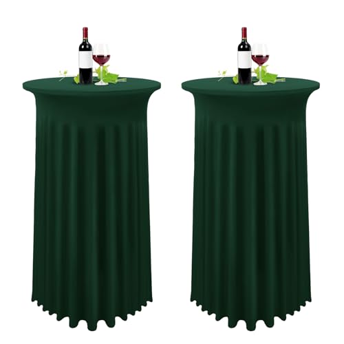 Lot de 2 Vert Foncé Housse pour Table Haute, Nappe Mange Debout 80 x 110 cm, Vert émeraude Nappe...