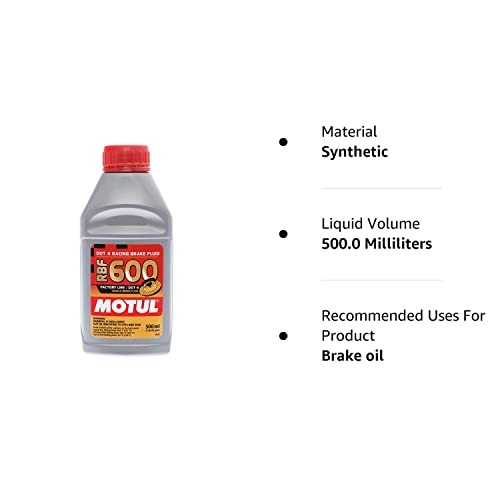Motul Powersports (4 Pack) 100949 Rbf 600 Dot 4 100% Synthetic Factory Line Racing Brake Fluid With Premium Motul Sticker (4) #TOP1