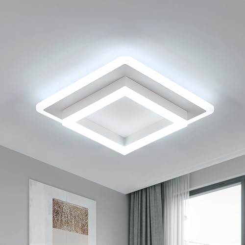 DELIPOP Plafon Led, 30W 3375LM Moderna Lámpara de Techo LED Blanco Frío 6500K, Creatividad Cuadrado Luz de Techo del Para Corredor Cocina Sala de Estar Dormitorio Pasillo, Largo 30cm