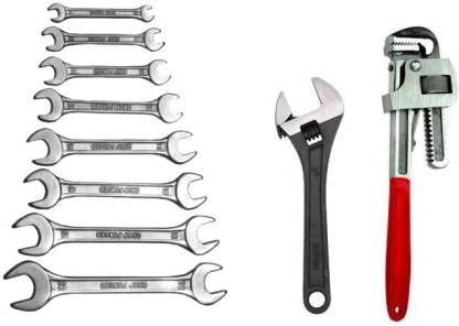 JMD Spanner Set of 8 Pcs With Rack (6x7,8x9,10x11,12x13,14x15,16x17,18x19,20x22) || 8 INCH ADJUSTABLE || 10 PIPE WRENCH Double Sided Open End Wrench (B09NRBRZBL) Amazon Price History, Amazon Price Tracker
