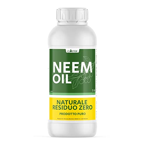 CLOSTER Aceite de Neem Puro (1LT) - Insecticida Plantas Natural Anti Mosquitos Contra Chinches Pulgones Cochinilla Ácaros Araña Roja - Desinfestante Eficaz y Ecológico