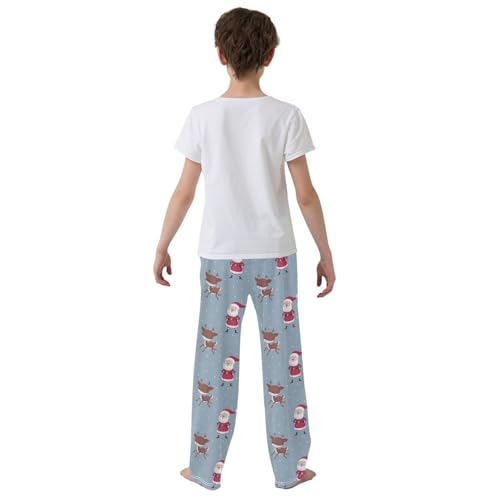 Boys' Pants Christmas Santa Claus Cute Deer Long Bottoms Jogger Pants Elastic Waist Trousers with Pockets S-XL3