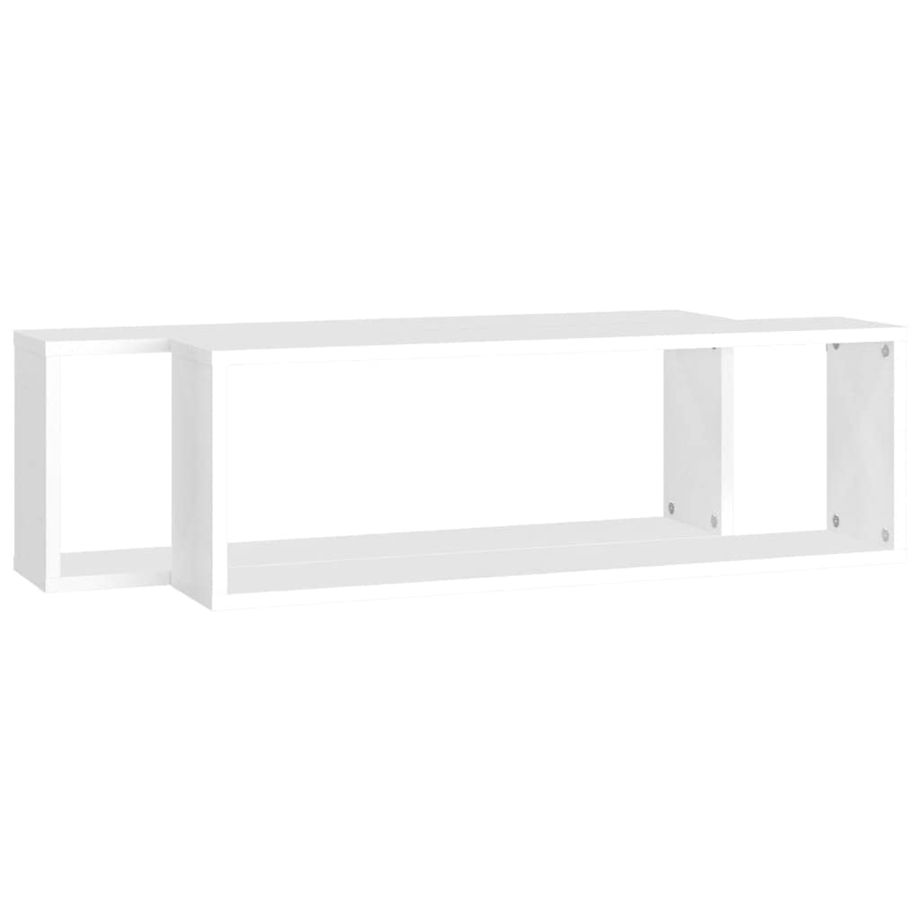 Refined Estantes Cubo de Pared 2 uds contrachapado Blanco 80x15x26,5 cm