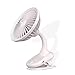 USB-Tischventilator USB-Tischventilator, Clip-Ventilator mit LED-Beleuchtung, 4 Windgeschwindigkeiten, wiederaufladbarer persönlicher 2000-mAh-Ventilator mit Tastensteuerung, frei drehbarer, kompakte