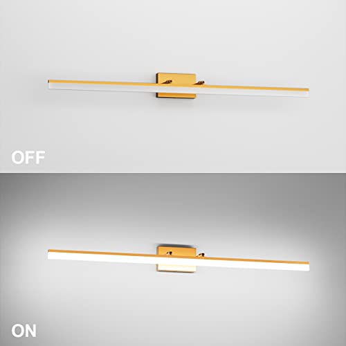 Image of Aipsun Copper Bathroom Vanity Light 48inch Adjustable Modern LED Vanity Light for Bathroom Gold Lights Fixtures 5500K