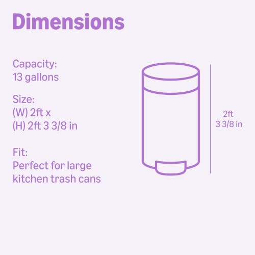 Image of Amazon Basics Ultra-Force Tall Kitchen Drawstring Trash Bags, Lavender Scented, 13 Gallon, 80 Count, Pack of 1, Packaging May Vary