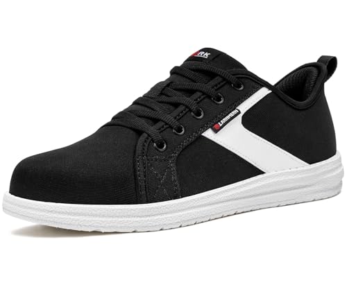 Image of LARNMERN Slip On Steel Toe Shoes Women Work Walking Sneakers Skate Hands Free Safety Tennis Shoes