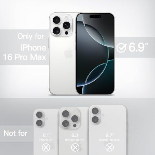 Image of DIZORO for iPhone 16 Pro Max Case Compatible with Magsafe Slim Thin Hard PC Translucent Frosted Rugged Drop-Proof Shockproof Protective Case for iPhone 16 Pro Max (Clear) Visit the Store