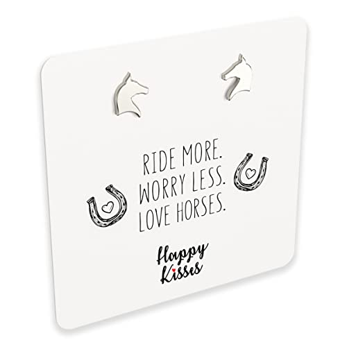 Horse Earrings, Cute Stud Set for Women and Girls – Horseback Riders Design with Message Card4