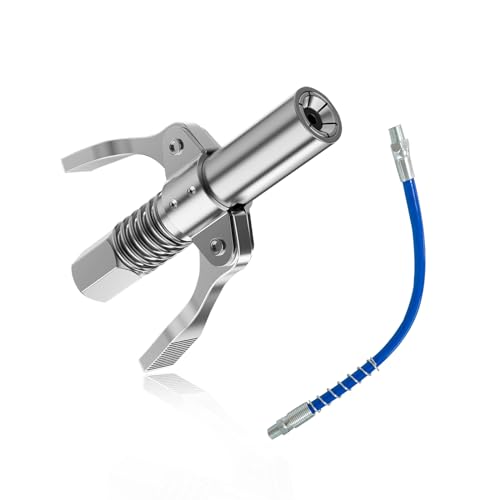 Ziciner Grease Gun Coupler, Double Handles Quick Lock Release Grease