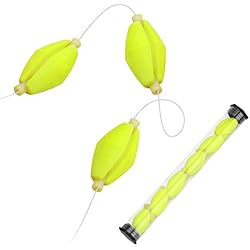 Aparejo Con Boya Yosoo Health Gear 6 Unids/Set Bobo de Boya de Pesca con Mosca Verde Oliva, Aparejo de Pesca con Indicador de Golpe de Flotador de Espuma con Dos Colores para Accesorios de Pesca con Mosca(Amarillo)