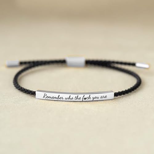 Let Them Tube Bracelet for Women, Self Worth Motivation Bracelet Adjustable Braided Rope Handmade Engraved Bracelet Stainless Steel To My Daughter Inspirational Jewelry Gifts for Women Best Friend3