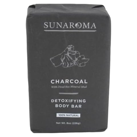 Sunaroma Soap Bar Charcoal Dead Sea Mineral Mud 8 Ounce (Pack of 6) Cover
