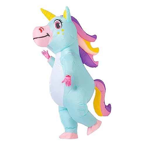 Spooktacular Creations Halloween Inflatable Costume, Full Body Unicorn Blow Up Costume for Adult Holiday Themed Cosplay Party