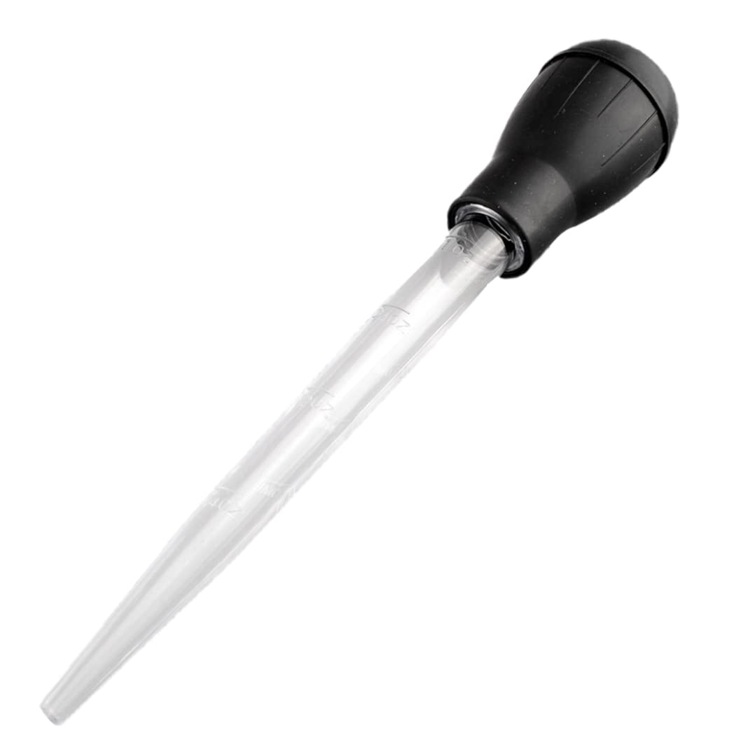 Uanqfegy Turkey Baster - Barbecue Rubber Head Plastic Pipette, Meat Baster BBQ Drip Tube Black