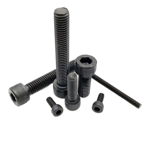 Vis à tête cylindrique M6 x 50 mm en acier noir pour assemblage mécanique