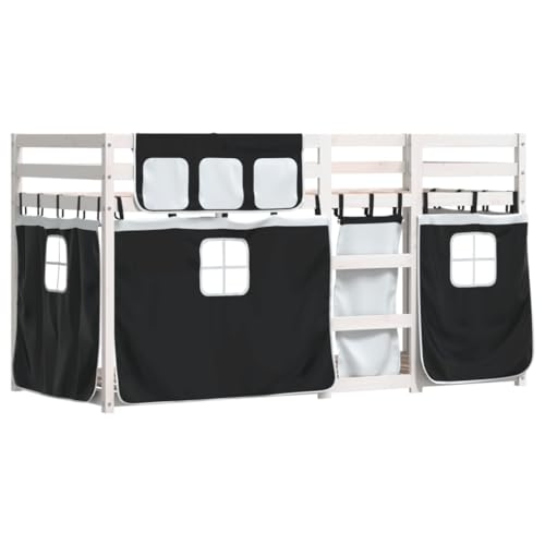 vidaXL Litera Con cortinas Madera maciza pino Blanco y 90x190cm, cama, estructura de cama, litera Baja, muebles de dormitorio, litera Doble vidaXL Litera Con cortinas Madera maciza pino Blanco y 90x190cm, cama, estructura de cama, litera Baja, muebles de dormitorio, litera Doble