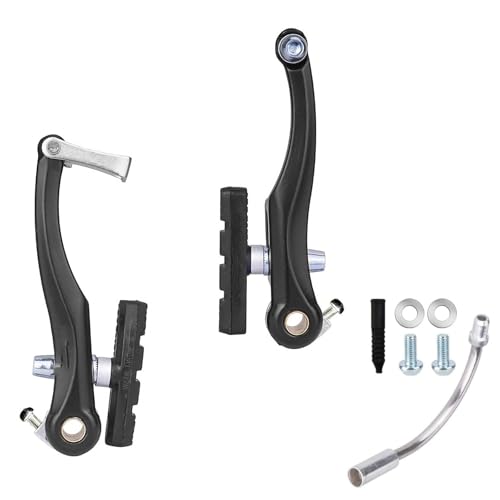 Facile Installazione: La set freni per bicicletta presenta un design a fori universali, che non richiede forature o modifiche aggiuntive e previene danni al telaio della bicicletta, sono inclusi accessori di montaggio dedicati per una facile e rapida sostituzione di componenti vecchi e l'installazione di nuovi componenti