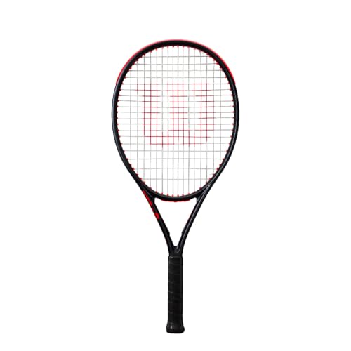 Raqueta de Tenis Wilson Clash 25 V3, Diseño Innovador y Diseño para Niños, Amplia Superficie de Golpeo, Juego Revolucionario y Tecnología enfocada en la Comodidad, Color: Negro, Talla: 25.
