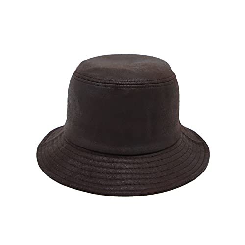 Withmoons Faux Leather Packable Bucket Hat Fishing Boonie Cap Ytb1356 (Brown) #TOP1