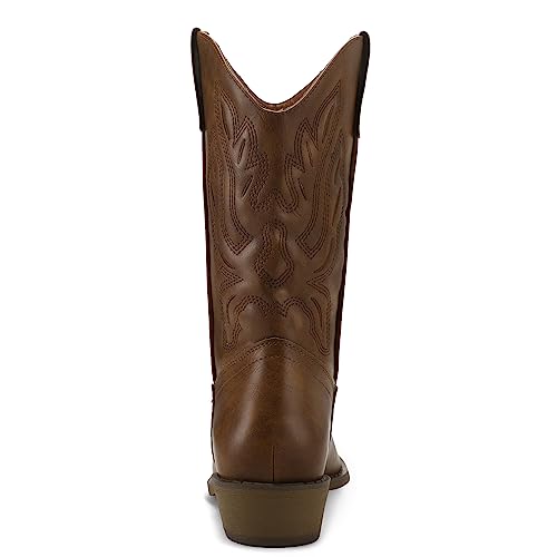 Image of mysoft Cowboy Boots For Women - Western Cowgirl Boots Mid Calf Chunky Heel Booties Pointed Toe Country Shoes