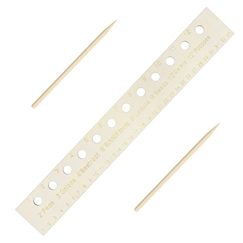 Wooden Seeding Ruler with Holes, Foldable Seed Spacer Seeder Planting Ruler, Measuring Tool for Vegetable Seedings and Planting Template