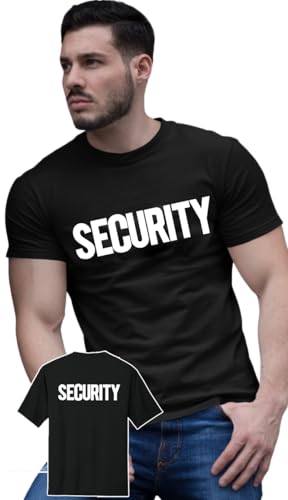NYC FACTORY Security T-Shirt Front Back Print Mens Tee Staff Event Uniform Bouncer Screen Printed