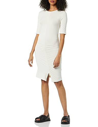 Photo 1 of Daily Ritual Women's Jersey Ruched Front Half-Sleeve Dress X-Large Light Beige