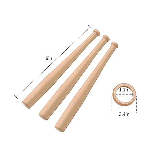 Wooden Baseball Stand Display Holder, 4Pcs Baseball Stand With Mini Baseball Bats And Wooden Circles, Wooden Bat Baseball Stand Wooden Base Ball Stand #TOP4