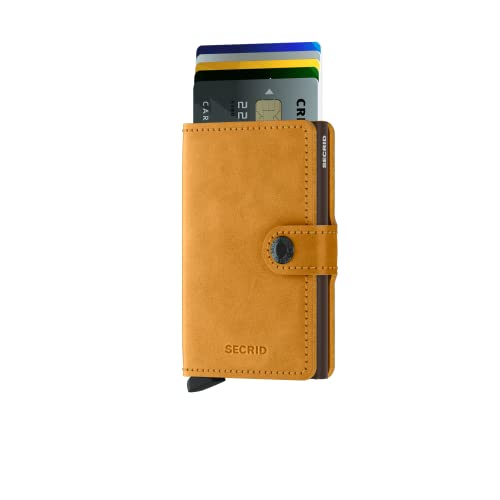 SECRID - Mini wallet Genuine Leather RFID Safe Card Case for max 12 cards (Ochre)2