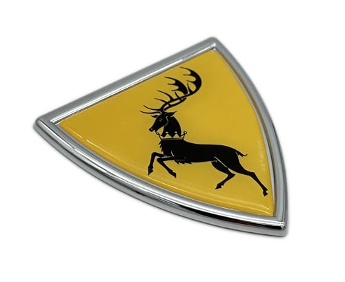 Image of Elektroplate Officially Licensed Game of Thrones House Baratheon Sigil Shield All Metal Chrome Emblem for Cars, Trucks, and All Auto | Universal Fit at 3.0 inch x 2.9 inch | Weatherproof